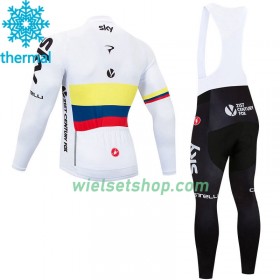 Fietskleding (Fietsshirt Lange Mouw + Lange Koersbroek) 2018 Team Sky N003 Winter Thermal Fleece
